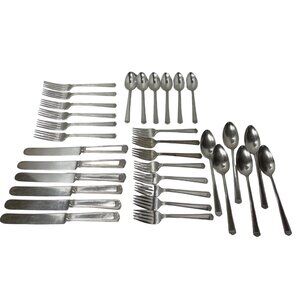 Vintage Sheffield Silver Plated Cutlery Set Art Deco Style Anniversary Pattern
